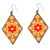 Glass beaded dangle earrings, 'Warm Constellations' - Handcrafted Starry Glass Beaded Dangle Earrings from Mexico (image 2b) thumbail