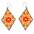 Glass beaded dangle earrings, 'Warm Constellations' - Handcrafted Starry Glass Beaded Dangle Earrings from Mexico (image 2c) thumbail