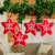 Felt ornaments, 'Lovely Constellation' (set of 4) - Set of 4 Handcrafted Star Felt Ornaments in a Red Tone