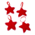 Felt ornaments, 'Lovely Constellation' (set of 4) - Set of 4 Handcrafted Star Felt Ornaments in a Red Tone