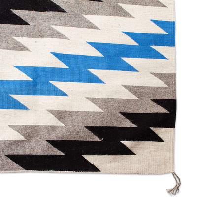 Geometric Zapotec Wool Area Rug Handloomed in Mexico (6x9)