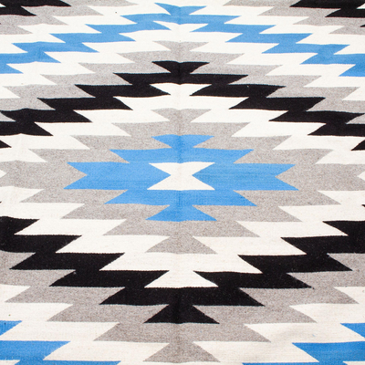 Tapete de lana zapoteca, (6x9) - Tapete geométrico de lana zapoteca tejido a mano en México (6x9)