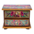 Decoupage jewelry box, 'Floral Hummingbirds' - Decoupage on Pinewood Jewelry Box with Flowers & Hummingbird thumbail
