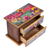 Decoupage jewelry box, 'Floral Hummingbirds' - Decoupage on Pinewood Jewelry Box with Flowers & Hummingbird (image 2e) thumbail