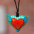 Gift box, 'Oaxacan Shawl' - Gift Box Ivory & Blue Shawl-Ceramic Box-Heart Necklace (image 2c) thumbail