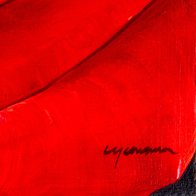 'Rose Petals' - Signed Stretched Realist Oil Painting of a Red Rose
