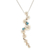 Topaz pendant necklace, 'Strength Bubbles' - Polished Sterling Silver Pendant Necklace with Topaz Beads