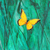 'Green Grassland' - Acrílico y Tintes sobre Papel Pintura Expresionista de Mariposas