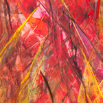 'Sunburst Fragment' - Abstract Painting Made with Acrylic & Natural Dyes on Paper