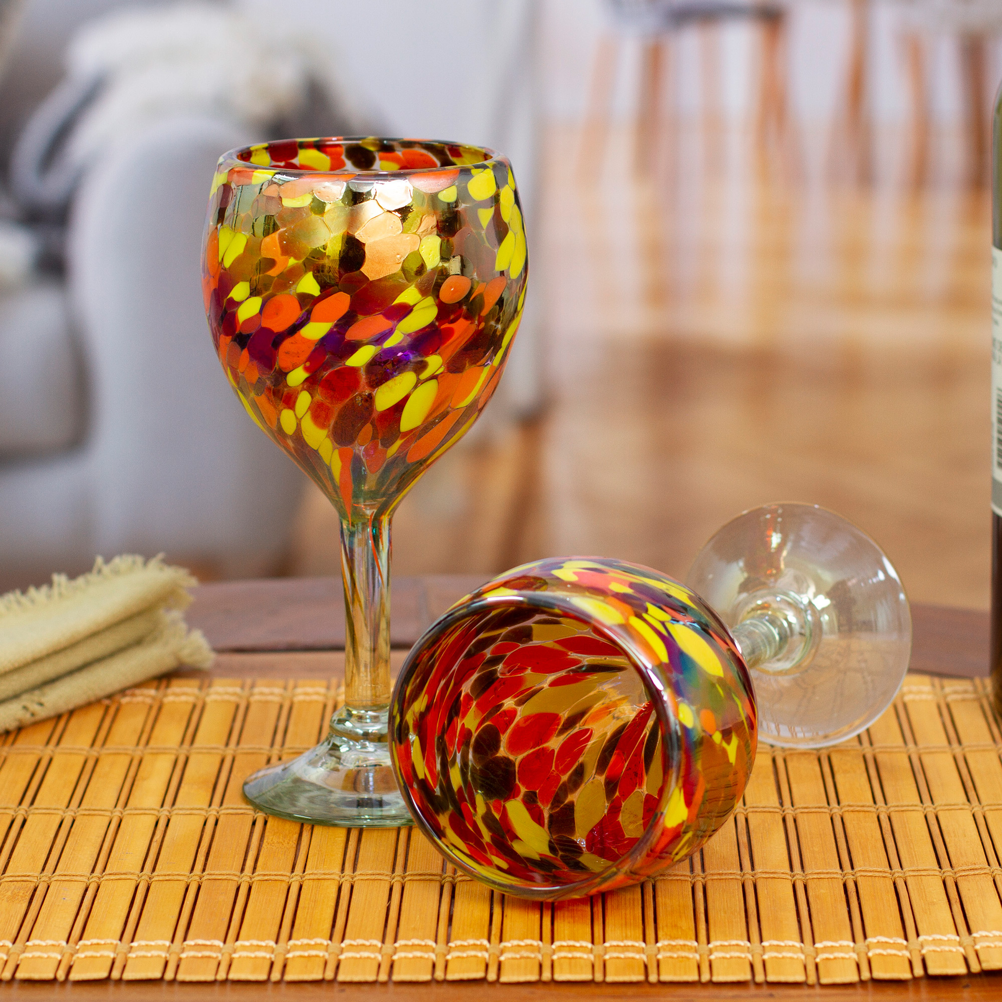 Handblown Stemless Wine Glass  Fair Trade, Handmade stemware