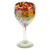 Handgeblasene Weingläser aus recyceltem Glas, 'Bright Confetti' (Paar) - Zwei stiellose Weingläser, mundgeblasen aus recyceltem Glas