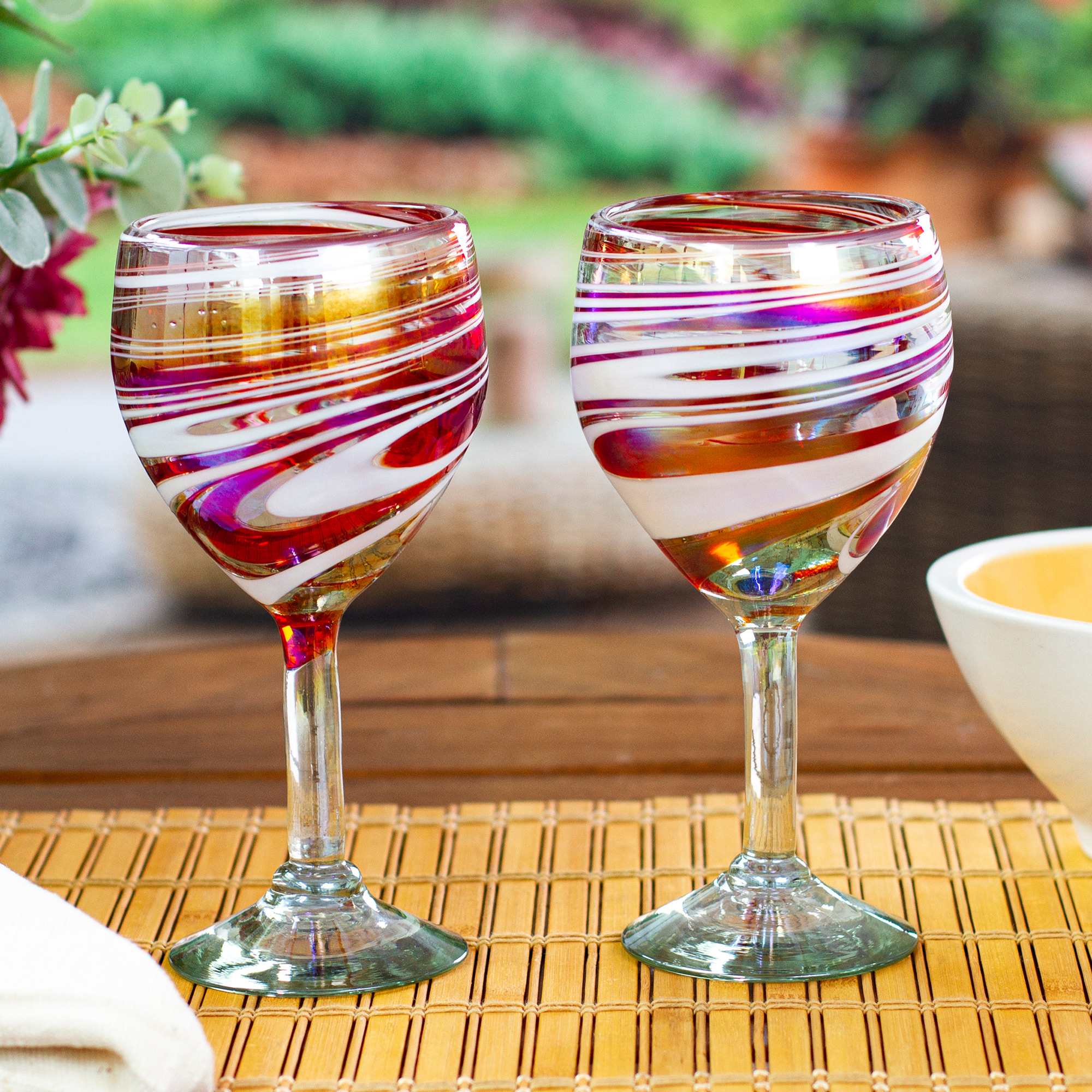 Copas de vino tinto de cristal italiano soplado a mano
