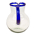 Handblown recycled glass pitcher, 'Cobalt' - Handblown Recycled Glass Pitcher with Blue Rim and Handle