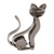 Upcycled metal sculpture, 'Little Feline' - Eco-Friedly Cat-Themed Upcycled Metal Sculpture from Mexico