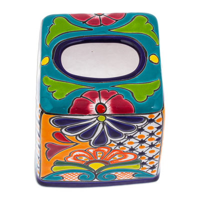 Abdeckung für Taschentuchboxen aus Keramik - Handgefertigter Talavera Hacienda Taschentuchbox-Bezug aus Keramik