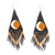 Beaded waterfall earrings, 'Enchanting Eclipse' - Handcrafted Beaded Waterfall Earrings with Eclipse Motif