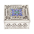 Tin and ceramic jewellery box, 'Imagination Spring' - Repousse Tin and Ceramic jewellery Box with Blue Talavera Tile
