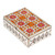 Tin and ceramic jewelry box, 'Palace of Flowers' - Talavera Tin and Ceramic Jewelry Box in Warm Floral Details