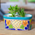 Ceramic flower pot, 'Oblong Hacienda in Teal' - Handcrafted Floral Talavera Ceramic Flower Pot from Mexico (image 2) thumbail