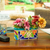 Ceramic flower pot, 'Oblong Hacienda in Teal' - Handcrafted Floral Talavera Ceramic Flower Pot from Mexico (image 2j) thumbail
