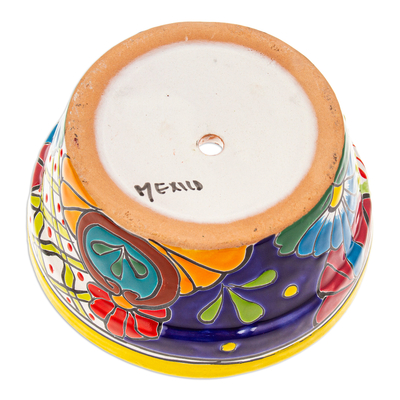 Maceta de cerámica - Macetero Artesanal de Cerámica de Talavera Pintado en Jonquil