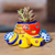 Ceramic flower pot, 'Marine Hacienda' - Talavera Octopus-Themed Ceramic Flower Pot in Warm Hues