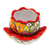 Ceramic flower pot, 'Talavera Eden in Strawberry' - Handcrafted Floral Ceramic Pot with Saucer in Strawberry (image 2b) thumbail