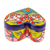 Ceramic decorative box, 'Classic Romance' - Heart-Shaped Floral Talavera Ceramic Decorative Box (image 2b) thumbail