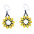 Beaded dangle earrings, 'Blooming Yellow' - Yellow Floral Beaded Dangle Earrings Handcrafted in Mexico (image 2c) thumbail