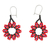 Beaded dangle earrings, 'Blooming Red' - Red Floral Beaded Dangle Earrings Handcrafted in Mexico