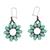 Beaded dangle earrings, 'Blooming Aqua' - Aqua Floral Beaded Dangle Earrings Handcrafted in Mexico thumbail