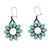 Beaded dangle earrings, 'Blooming Aqua' - Aqua Floral Beaded Dangle Earrings Handcrafted in Mexico (image 2b) thumbail