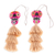 Embroidered felt ornaments, 'Almond Underworld' (pair) - Day of the Dead Almond Felt Ornaments with Skulls (Pair)