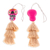 Embroidered felt ornaments, 'Almond Underworld' (pair) - Day of the Dead Almond Felt Ornaments with Skulls (Pair)