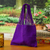 Wool tote bag, 'Royal Blue-Violet' - Handloomed Solid Blue-Violet Wool Tote Bag from Mexico