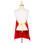 Cotton apron, 'Ruby Changes' - Butterfly-Themed Gabardine Cotton in a Ruby Hue