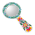 Wood hand mirror, 'Primaveral Light' - Traditional Painted Floral Copal Wood Hand Mirror in White