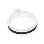 Topaz single stone ring, 'Universe Fragment' - Modern Silver Single Stone Ring with Topaz Cabochon