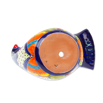 Maceta de cerámica - Maceta de Paloma de Cerámica Medianoche de Talavera de México