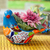 Ceramic flower pot, 'Glacier Coo' - Talavera Glacier Blue Ceramic Pigeon Flower Pot from Mexico