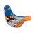 Ceramic flower pot, 'Glacier Coo' - Talavera Glacier Blue Ceramic Pigeon Flower Pot from Mexico