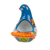 Ceramic flower pot, 'Glacier Coo' - Talavera Glacier Blue Ceramic Pigeon Flower Pot from Mexico