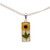 Natural flower pendant necklace, 'Sun Gift' - Cylindrical Natural Sunflower Resin Pendant Necklace