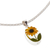 collar con colgante de flor natural - Collar con colgante de girasol natural ovalado de México