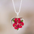 Natural flower pendant necklace, 'Crown Heart' - Heart-Shaped Natural Flower Pendant Necklace from Mexico