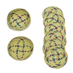 Natural fiber coasters, 'Cyan Eco' (set of 6) - Set of 6 Cyan and Crimson Natural Fiber Coasters from Mexico