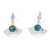 Sterling silver drop earrings, 'Lagoon Core' - Polished Pendulum Drop Earrings with Composite Turquoise