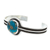 Sterling silver cuff bracelet, 'Lagoon Portal' - Modern Sterling Silver Cuff Bracelet with Recon Turquoise