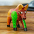 Wood alebrije figurine, 'Delightful Donkey' - Colorful Wood Donkey Alebrije Figurine Painted by Hand