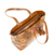 Leather handbag, 'Garden Ball' - Floral Cinnamon Leather Handbag with Petal-Themed Accents